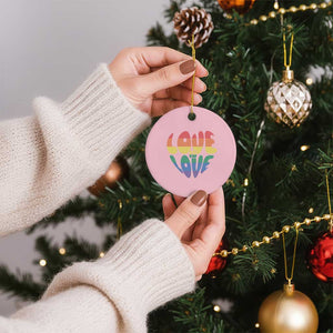 Love Is Love LGBTQ Pride Ceramic Ornament Rainbow Flag Community TS12 1pc Light Pink Print Your Wear