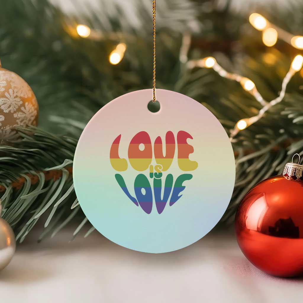 Love Is Love LGBTQ Pride Ceramic Ornament Rainbow Flag Community TS12 1pc Pastel Print Your Wear