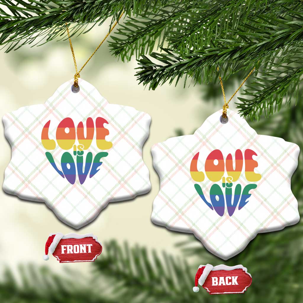 Love Is Love LGBTQ Pride Ceramic Ornament Rainbow Flag Community TS12 Print Your Wear