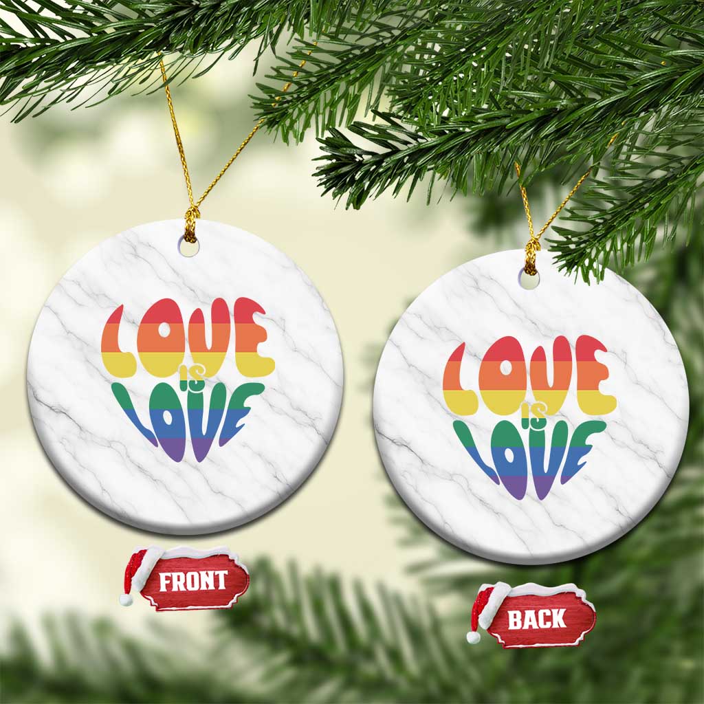Love Is Love LGBTQ Pride Ceramic Ornament Rainbow Flag Community TS12 1pc White Marble Print Your Wear