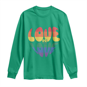 Love Is Love LGBTQ Pride Long Sleeve Shirt Rainbow Flag Community TS12 Irish Green Print Your Wear