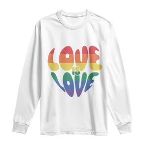 Love Is Love LGBTQ Pride Long Sleeve Shirt Rainbow Flag Community TS12 White Print Your Wear