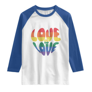 Love Is Love LGBTQ Pride Raglan Shirt Rainbow Flag Community TS12 White Royal Print Your Wear