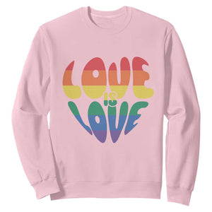 Love Is Love LGBTQ Pride Sweatshirt Rainbow Flag Community TS12 Light Pink Print Your Wear
