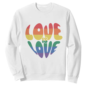 Love Is Love LGBTQ Pride Sweatshirt Rainbow Flag Community TS12 White Print Your Wear