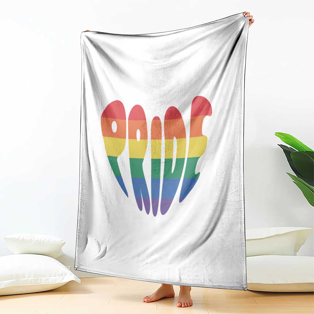 Rainbow Heart Pride Throw Blanket LGBTQ Support Graphic TS12 Print Your Wear