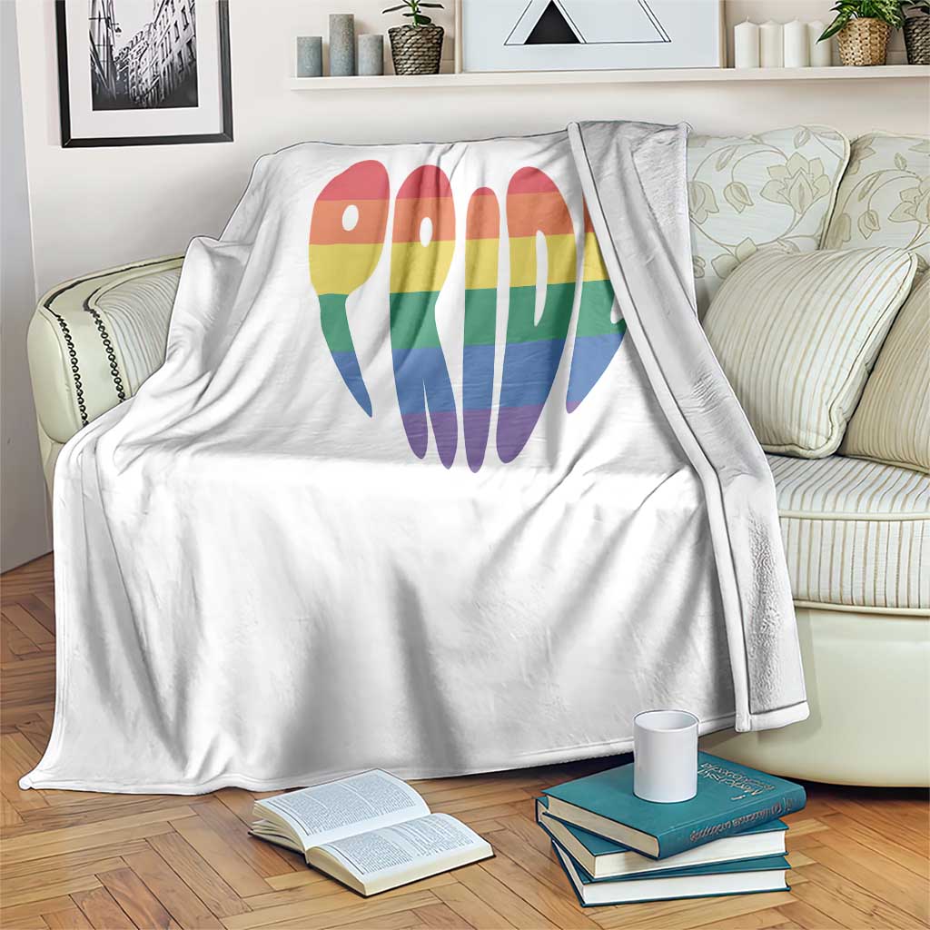 Rainbow Heart Pride Throw Blanket LGBTQ Support Graphic TS12 Print Your Wear