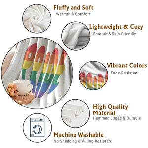 Rainbow Heart Pride Throw Blanket LGBTQ Support Graphic TS12 Print Your Wear