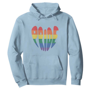 Rainbow Heart Pride Hoodie LGBTQ Support Graphic TS12 Light Blue Print Your Wear