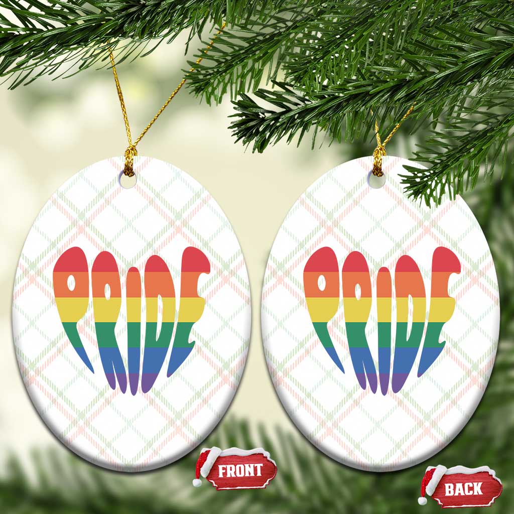 Rainbow Heart Pride Ceramic Ornament LGBTQ Support Graphic TS12 Print Your Wear