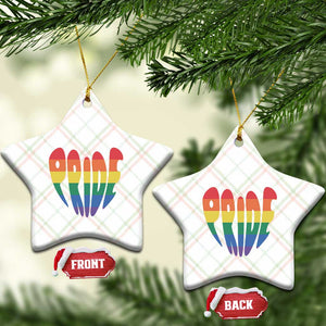 Rainbow Heart Pride Ceramic Ornament LGBTQ Support Graphic TS12 Print Your Wear