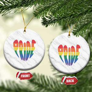 Rainbow Heart Pride Ceramic Ornament LGBTQ Support Graphic TS12 1pc White Marble Print Your Wear