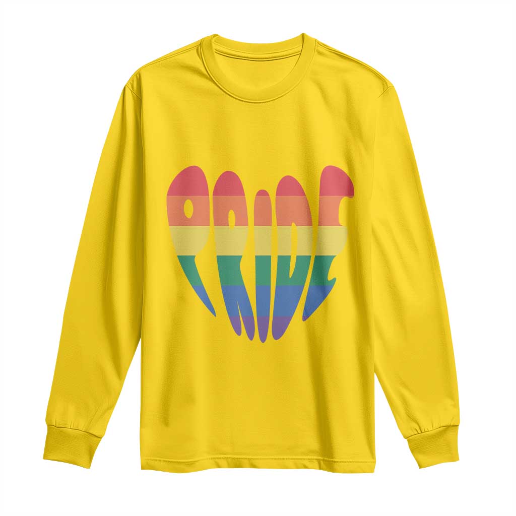 Rainbow Heart Pride Long Sleeve Shirt LGBTQ Support Graphic TS12 Daisy Print Your Wear