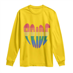 Rainbow Heart Pride Long Sleeve Shirt LGBTQ Support Graphic TS12 Daisy Print Your Wear