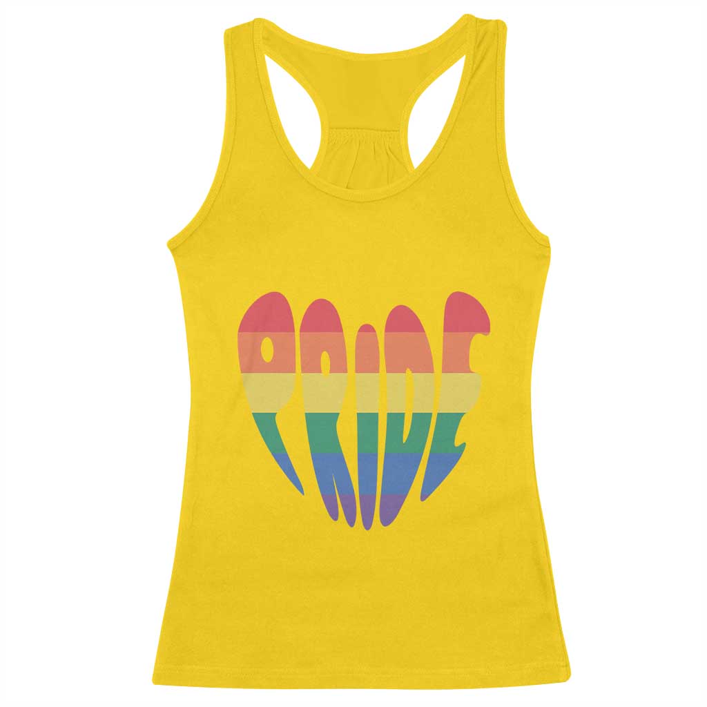 Rainbow Heart Pride Racerback Tank Top LGBTQ Support Graphic TS12 Daisy Print Your Wear