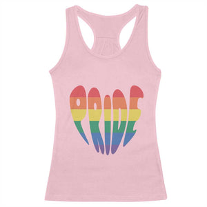 Rainbow Heart Pride Racerback Tank Top LGBTQ Support Graphic TS12 Light Pink Print Your Wear
