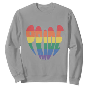 Rainbow Heart Pride Sweatshirt LGBTQ Support Graphic TS12 Sport Gray Print Your Wear
