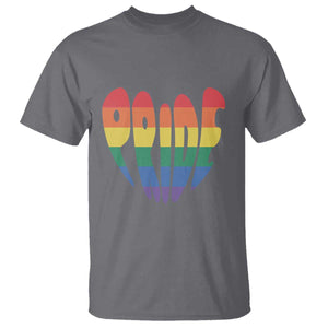 Rainbow Heart Pride T Shirt LGBTQ Support Graphic TS12 Charcoal Print Your Wear
