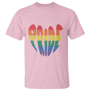 Rainbow Heart Pride T Shirt LGBTQ Support Graphic TS12 Light Pink Print Your Wear