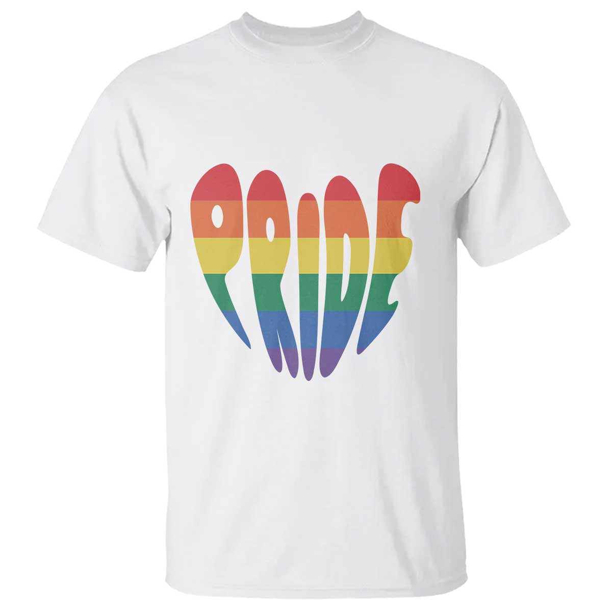 Rainbow Heart Pride T Shirt LGBTQ Support Graphic TS12 White Print Your Wear