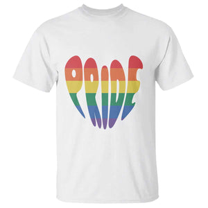 Rainbow Heart Pride T Shirt LGBTQ Support Graphic TS12 White Print Your Wear
