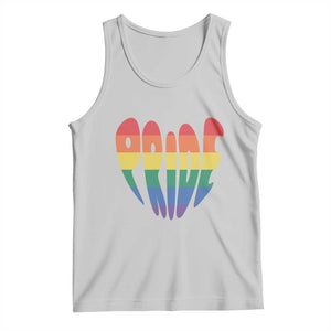 Rainbow Heart Pride Tank Top LGBTQ Support Graphic TS12 Ash Print Your Wear