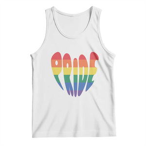 Rainbow Heart Pride Tank Top LGBTQ Support Graphic TS12 White Print Your Wear