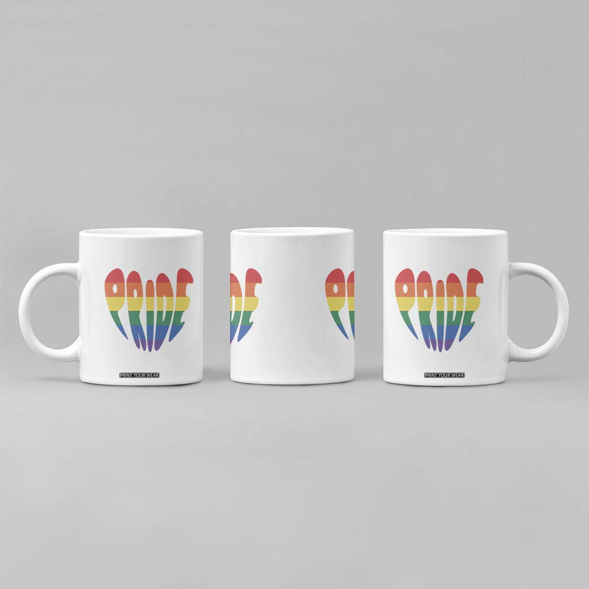 Rainbow Heart Pride Coffee Mug LGBTQ Support Graphic TS12 Print Your Wear
