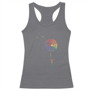 Be You LGBT Rainbow Dandelion Racerback Tank Top Pride Month Support TS12 Charcoal Print Your Wear