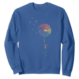 Be You LGBT Rainbow Dandelion Sweatshirt Pride Month Support TS12 Royal Blue Print Your Wear