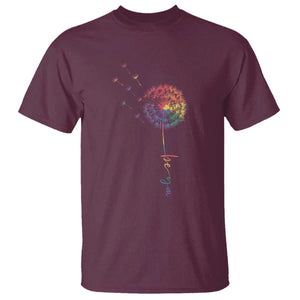 Be You LGBT Rainbow Dandelion T Shirt Pride Month Support TS12 Maroon Print Your Wear