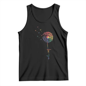 Be You LGBT Rainbow Dandelion Tank Top Pride Month Support TS12 Black Print Your Wear