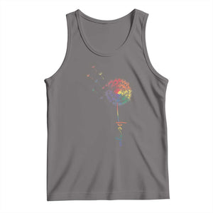 Be You LGBT Rainbow Dandelion Tank Top Pride Month Support TS12 Deep Heather Print Your Wear
