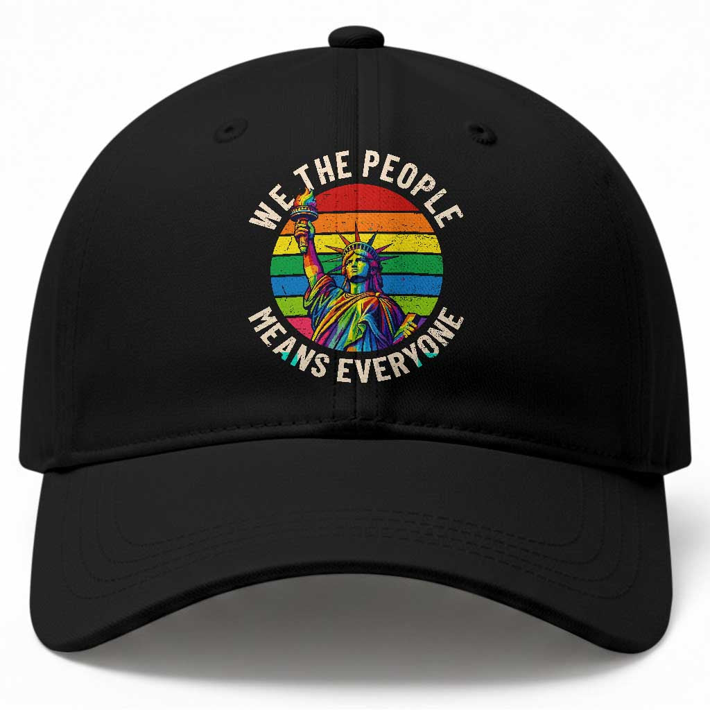 Rainbow Statue Of Liberty LGBTQ Pride Baseball Cap We The People Means Everyone TS12 Print Your Wear