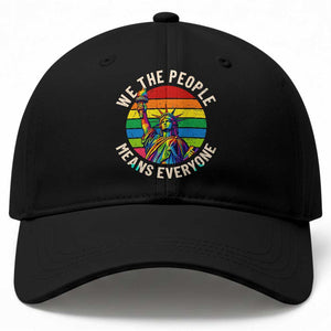 Rainbow Statue Of Liberty LGBTQ Pride Baseball Cap We The People Means Everyone TS12 Print Your Wear