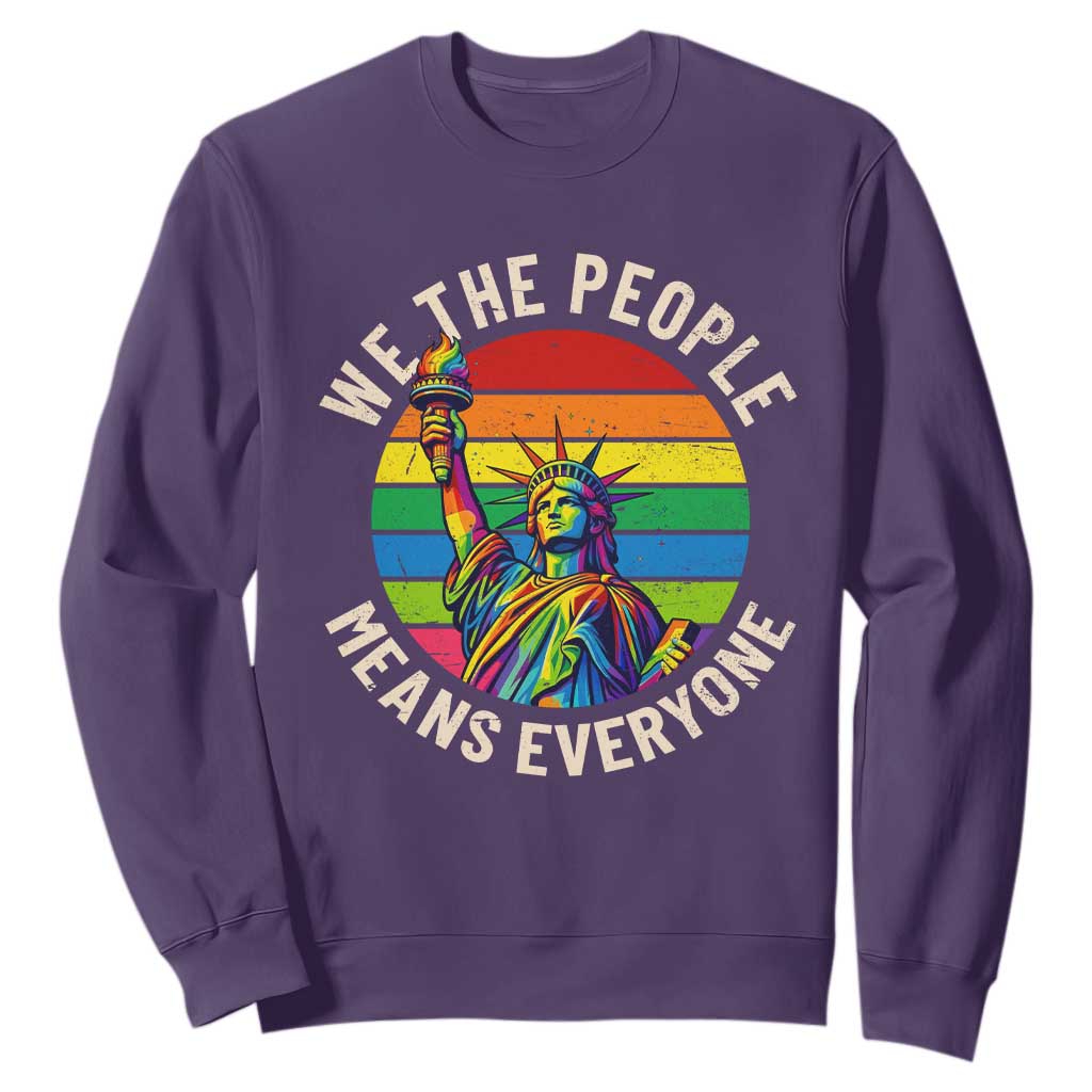 Rainbow Statue Of Liberty LGBTQ Pride Sweatshirt We The People Means Everyone TS12 Purple Print Your Wear