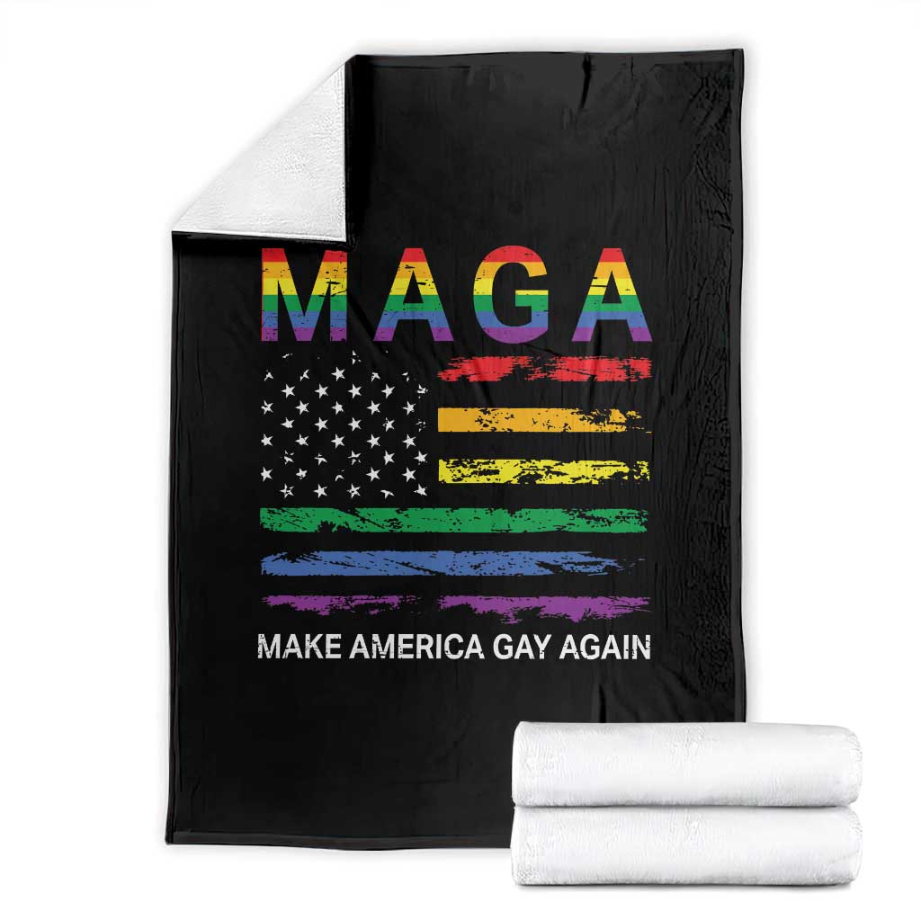 Make America Gay Again LGBTQ Pride Throw Blanket Funny Political Pride Graphic TS12 Black Print Your Wear