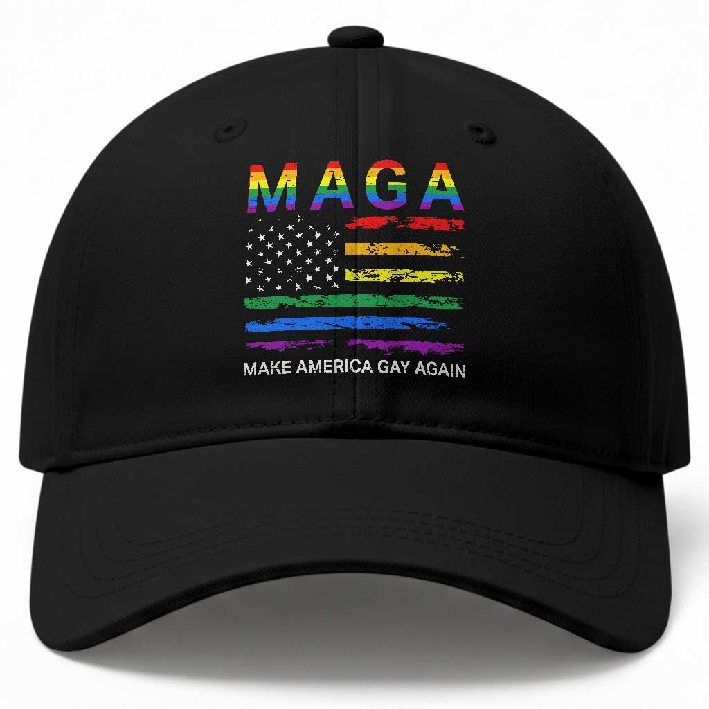 Make America Gay Again LGBTQ Pride Baseball Cap Funny Political Pride Graphic TS12 Print Your Wear