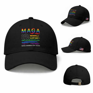Make America Gay Again LGBTQ Pride Baseball Cap Funny Political Pride Graphic TS12 Baseball Cap Universal Fit Black Print Your Wear