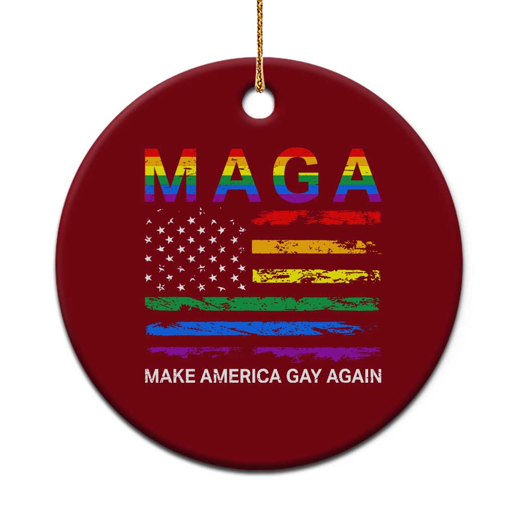 Make America Gay Again LGBTQ Pride Ceramic Ornament Funny Political Pride Graphic TS12 1pc Red Print Your Wear