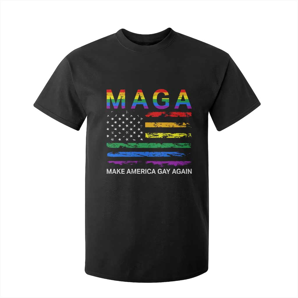 Make America Gay Again LGBTQ Pride T Shirt For Kid Funny Political Pride Graphic TS12 Black Print Your Wear