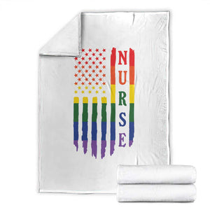 Rainbow RN Ally Pride Month Throw Blanket LGBTQ Healthcare Worker TS12 White Print Your Wear