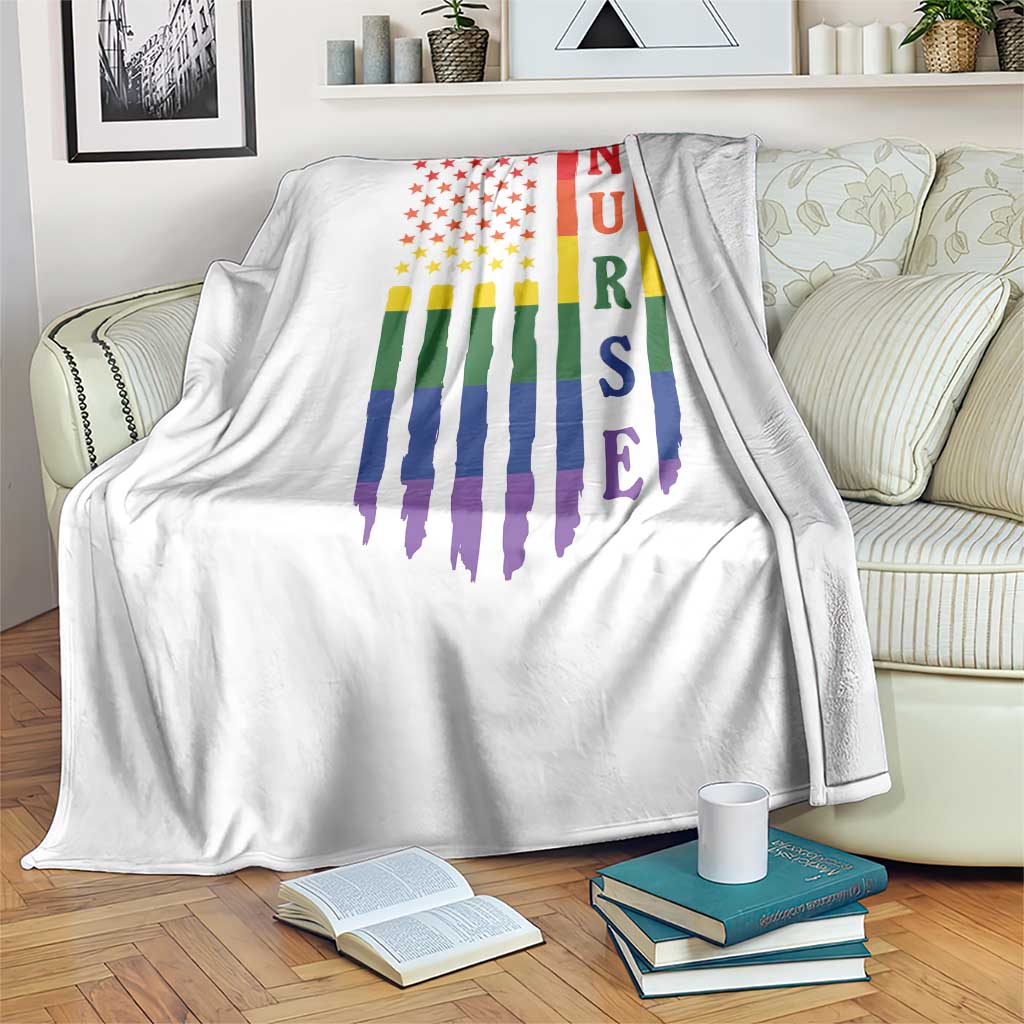 Rainbow RN Ally Pride Month Throw Blanket LGBTQ Healthcare Worker TS12 Print Your Wear
