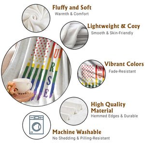 Rainbow RN Ally Pride Month Throw Blanket LGBTQ Healthcare Worker TS12 Print Your Wear