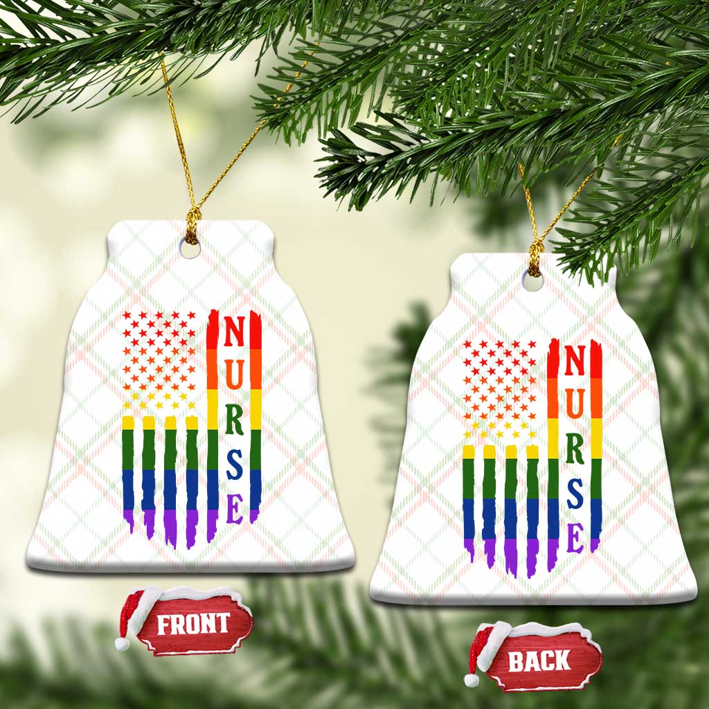 Rainbow RN Ally Pride Month Ceramic Ornament LGBTQ Healthcare Worker TS12 Print Your Wear