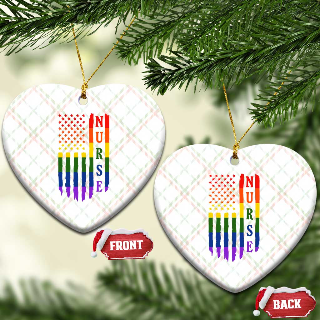 Rainbow RN Ally Pride Month Ceramic Ornament LGBTQ Healthcare Worker TS12 Print Your Wear