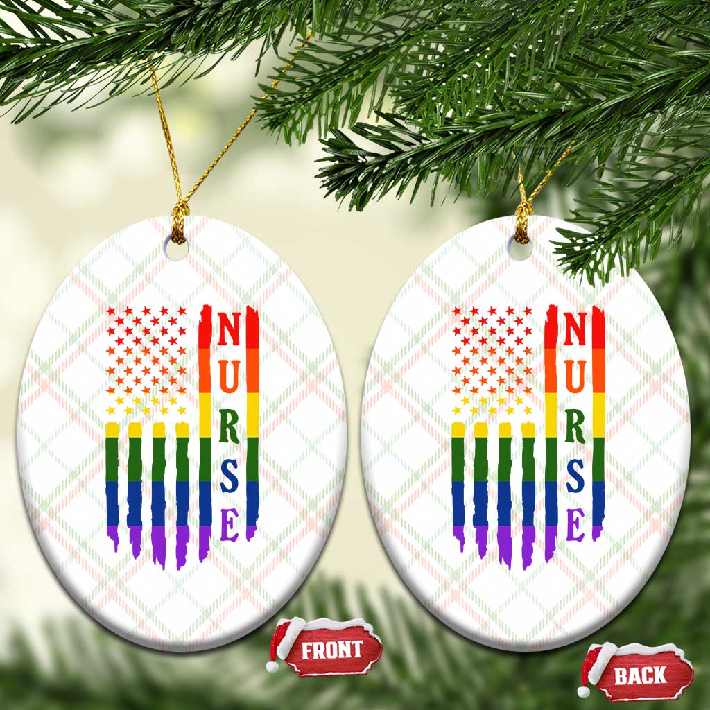 Rainbow RN Ally Pride Month Ceramic Ornament LGBTQ Healthcare Worker TS12 Print Your Wear