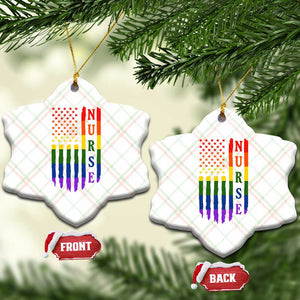Rainbow RN Ally Pride Month Ceramic Ornament LGBTQ Healthcare Worker TS12 Print Your Wear