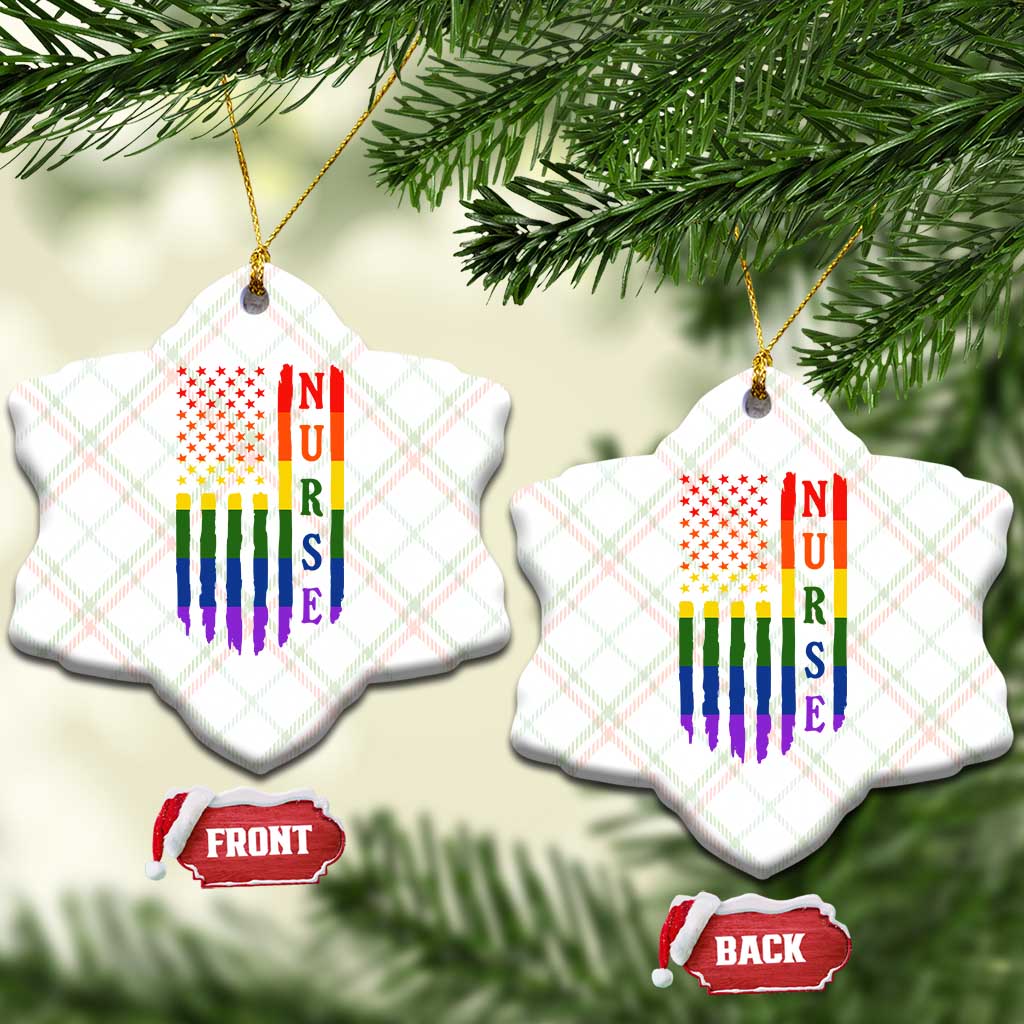 Rainbow RN Ally Pride Month Ceramic Ornament LGBTQ Healthcare Worker TS12 Print Your Wear