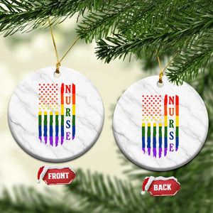 Rainbow RN Ally Pride Month Ceramic Ornament LGBTQ Healthcare Worker TS12 1pc White Marble Print Your Wear